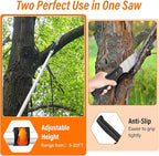 Manual Pole Saws for Tree Trimming,Reach 26 FT Telescoping Pole Saws with Long Pole,Tree Saw with 19" 3X Detachable Saw,Non-Slip Handle and Gloves,Tree Trimmer for Yard Garden Tree Palm Shrub