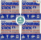 4-Pack PUMIE Heavy Duty Pumice Scouring Stick, Pumice Stone for Cleaning Tough Bathroom, Kitchen Stain, Grills, Pool, Scouring Stick for Cleaning Toilet Rings Stains, Hard Water Rings & Tiles Surfaces
