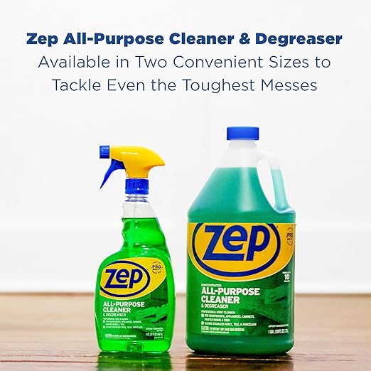 Zep All-Purpose Cleaner - 32 oz (Pack of 4) ZUALL324- designed to tackle tough grease dirt and grime throughout your home