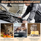 4 Pack Under Hood Animal Repeller Ultrasonic Mouse Repeller Rat Repellent Small Ultrasonic Mice Deterrent for 12V Car Pest Vehicle Automobile Get Rid of Animal in Car Engine with Strobe Light