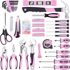 FASTPRO Pink Tool set -220-Piece Lady's Home Repairing Tool Kit & 12V Pink Cordless Lithium-ion Drill Driver
