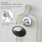 DAOYA Over the Shower Head Caddy - 3 Tier Shower Caddy Hanging, Gold Bathroom Organizer with Soap Holder & Hooks