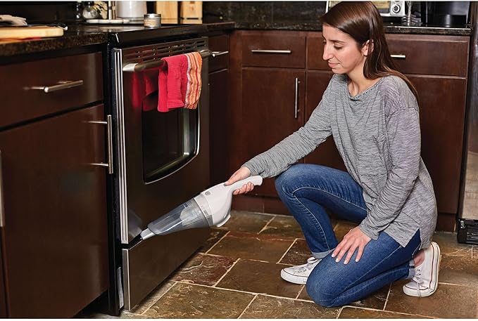 BLACK+DECKER Cordless Lithium Handheld Power Vacuum with Wall Mount Base and Charger, White (HNV220BCZ10FF)