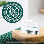Scotch-Brite Small Utility Brush, Long Lasting Dish Brush with Handle for Scrubbing Cookware, Hands, Tile, Grout, Cutting Boards, and Utensils without Scratching, Antimicrobial, and Rinses Clean