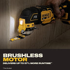 DEWALT 20V MAX XR Oscillating Multi-Tool Kit, Oscillating Tool Accessories, Cordless, 3-Speed, Quick Blade Change, Sand Paper, Blades, Battery and Charger Included (DCS356D1)