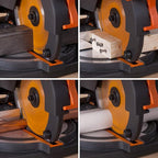 Evolution Power Tools R210CMS Compound Miter Saw, 8-1/4" Multi-Material Cutting TCT Blade Included Cuts Wood Metal Plastic & More, 45° - 45° Degree Miter & 45˚ Degree Bevel Angles, 1200W, 8-1/4"