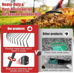 Collapsible Rake for Leaves - 70" Adjustable Long Handle Yard Rake, Expandable Metal Steel Head (8”-17”), Garden Leaf Rakes for Gardening Beds, Lawn,Narrow Shrub,Pine Needle,Outdoor Camping