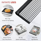MERRYBOX 20.5" x 13" Roll Up Dish Drying Rack Silicone Wrapped Over The Sink Dish Drying Rack Multipurpose Foldable Sink Drying Mat, Heat-Resistant & Anti-Rust Dish Rack for Kitchen Sink, Large, Black