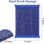 24 Pack Steel Scrub Sponges for Dishes Non Scratch Scouring Sponge Multi Use Metal Scrubber Heavy Duty Dish Wash Kitchen Sponge for Pot Dish Washing Hard Surface Cleaning Tools (Multicolored)