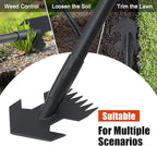 Hoe Garden Tool, Weeding Hoe Cultivator Long Handle 52", Heavy Duty Steel Scuffle Hoe for Lawn Yard Garden, Adjustable Rocket Shaped Weed Remover with Sharp Blade