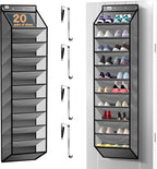 Kotkn 10 Tier Over The Door Organizer - Heavy Duty Hanging Storage Rack with Sturdy Oxford Fabric, Holds 20+ Pairs of Footwear, Boots & Sneakers, Saves 50% Closet Space (Gray)