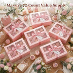 VGOODALL 12 Count Cupcake Boxes, 6PCS 13.2x9.8x4Inches Pink Cupcake Container with Window Boxes Holding 72 Pastry Box for Birthday Holiday Party Bakery Supplies