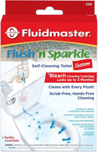 Fluidmaster 8300 Flush 'n Sparkle Automatic Toilet Bowl Cleaning System with Bleach Cartridge, 1 Count (Pack of 1) ( Packaging May Vary)