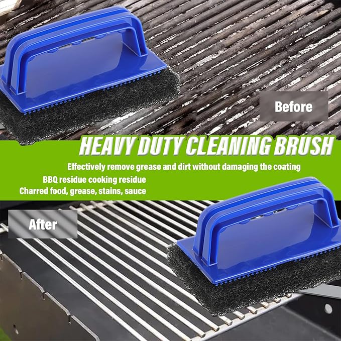 5 Pack Electric Cleaning Brush Pad Kitchen Bathroom Household Cleaning Pad Swimming Pool Wall Cleaning Brush Heavy Duty Griddle Scrubber Scouring Pad and 1 Pack Handle kit(Black)