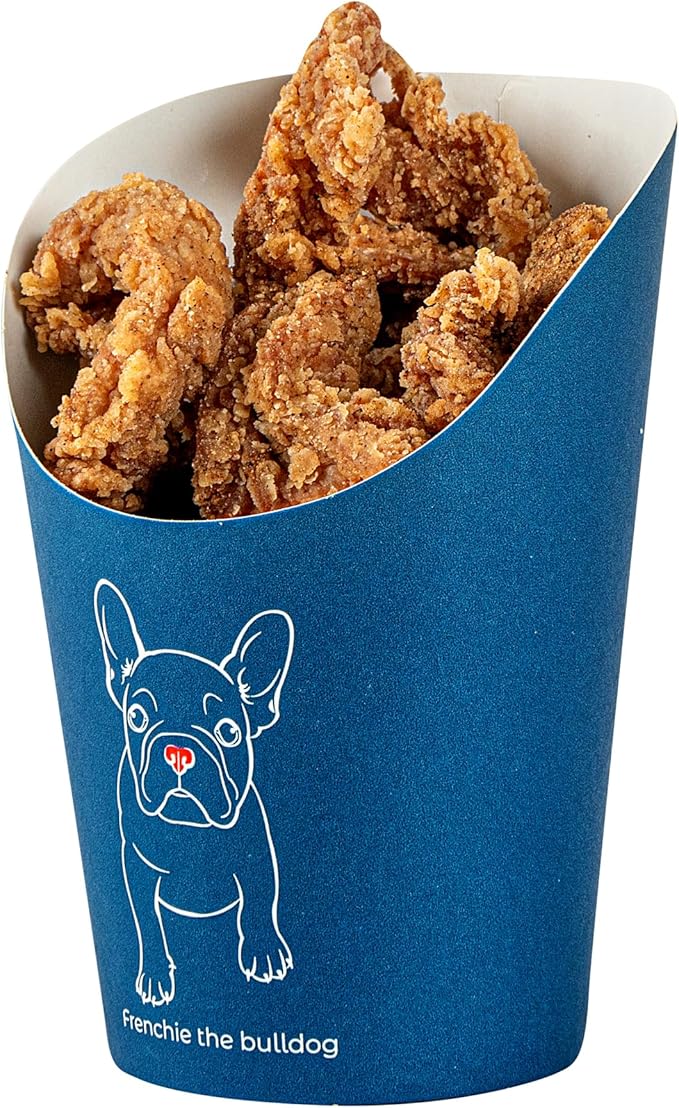 Restaurantware Bio Tek 12 Ounce French Fry Containers 100 Disposable Charcuterie Cups - Incline Design Round Frenchie Paper French Fry Cups Stackable For Waffles Chips or Popcorn