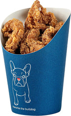 Restaurantware Bio Tek 12 Ounce French Fry Containers 100 Disposable Charcuterie Cups - Incline Design Round Frenchie Paper French Fry Cups Stackable For Waffles Chips or Popcorn