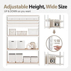 HOMEDANT House 48.1" W Deep 5 Tier Heavy Duty Garage Shelving Adjustable Metal Rack Storage Shelves Standing Shelf Unit Organizers Industrial Warehouse Basement White 1Pack