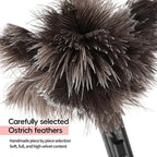 Retractable Feather Duster-Genuine Ostrich Feathers,Anti-Static,Reusable Eco-Friendly Handheld Cleaning for Keyboard,Home,Car,Office(10 to 15 Inches) 2 Pack