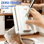 Snap Grip Mini Mop, Zero-Touch Gap Dust Cleaner with 39in Lazy Mop Stick & Locking Head, Disposable Dust Mop for House Wall Bathroom Toilet Corners Multi Surface Cleaning with 5 Cloths