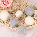 uxcell 4 Pcs Wool Dryer Balls, 2.4 Inches Wool Laundry Dryer Balls for Reducing Clothing Static and Wrinkles, Light Grey