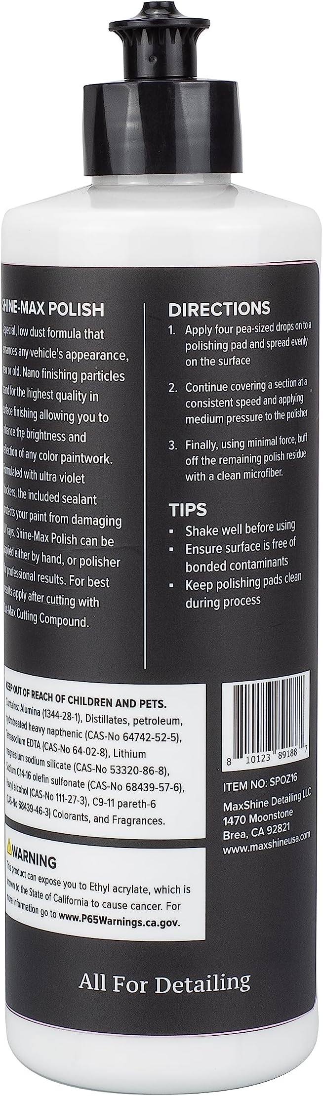 Maxshine 16oz Shine Max | All-in-One Solution for Defect Removal, Polishing & Surface Protection | Safe for Cars, Trucks, Motorcycles & RVs | Professional Auto Detailing Compound for Car Care