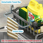 Sponge Holder for Kitchen Sink,Kitchen Sink Organizer caddy with Auto Drain Tray（Plastic）