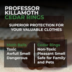 Professor Killamoth 30 Cedar Rings for Clothes Storage - Stop Clothes Damage - 30 Fresh Cedar Rings to Protect Your Clothes