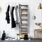 Simple Houseware 6 Shelf Hanging Closet Organizer, Gray
