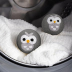 Calindiana 100% Organic Premium New Zealand Wool Dryer Balls Laundry Reusable Fabric Softener, Cute Dryer Sheets Alternative, Anti Static XL Size 6 Pack, Grey Owl