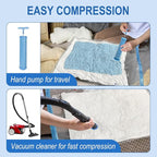 Fygrip Vacuum Storage Bags with Hand Pump, Plastic Packaging Bags, 80% Space Saver Vacuum Seal Bags for Clothing, Travel Lugggage, Blankets, Comforters, 10 Jumbo
