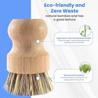 Unscented Dish Soap Liquid Hypoallergenic Cleaning Pack with 1 Natural Sisal Dish Scrub Brush & 2 Unscented Clear Liquid Dishwashing Soap With Biodegradable Formula (3 Items)