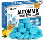 Toilet Bowl Cleaner Tablets Blue Toilet Tank Cleaners, Septic-Safe Hard Water Stain Remove, Effervescent Stain & Odor Remover Bathroom， Automatic Toilet Cleaning & Deodorizer 50 TabsTTDS