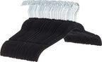 Amazon Basics Space-Saving Slim Velvet Non-Slip Clothes Hangers for Closet Organization, Sturdy with Shoulder Notches, Black, 50-Pack