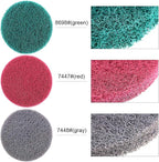 Swpeet 16Pcs 5Inch 3 Different Color Scrubbing Pads Drill Powered Brush Tile Scrubber Scouring Pads Cleaning Kit, Abrasive Buffing Pads Replacement with 1 Pcs Hook Attachment for House Cleaning