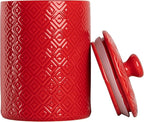 10 Strawberry Street CAN RED Diamond Kitchen Canister Set, Set of 3, Model:CAN-DIAMOND-RED-SET