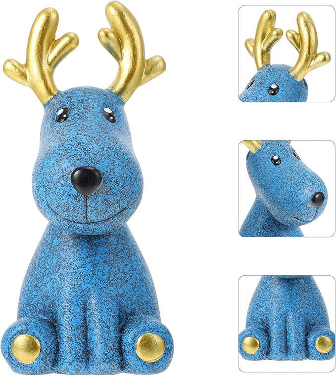 Deer-Shaped Eyeglasses Holder Rack Desktop Ornament Blue Glasses Stand Eyewear Organizer for Home Office Storage