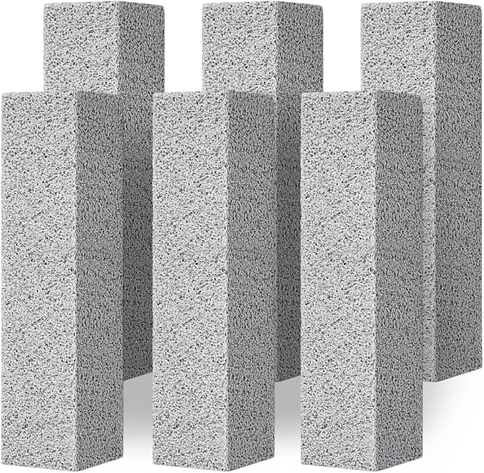 4TH Pumice Stone for Toilet Bowl Cleaning,Pumice Stick Powerfully Away Limescale Stain,Hard Water Ring, Calcium Buildup,Iron&Rust. Remover for Tile/Bath-tub/Sink/Grill - 6 Pack