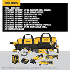 DEWALT 20V MAX Power Tools, 9 Cordless Tool Combo, Impact and Drill Driver, Oscillating Tool, Grinder,Circular and Reciprocating Saw,Right Angle Drill,Speaker,LED Light, 2 Batteries,Charger (DCK940D2)
