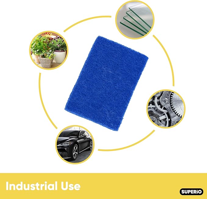 Scouring Pad Non-Scratching Scrubber Non-Scratch Cleaning Scrub Pads Heavy Duty Scouring Pad Reusable Kitchen Scrubbing Pad Pack of 21 Blue, by Superio