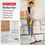 Tyroler Rubber Floor Squeegee Heavy Duty 17", Deck Squeegee Outdoor for Floors with 55" 4 Part Handle, Perfect Outdoor Squeegees for Patio, Tiles, Marble, Garage, Shower, Window