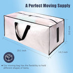 HOMESURE 4 Pack Large Strong Moving Bags with Zippers & Carrying Handles - Water-Resistant - Heavy Duty Storage Tote for Space Saving, Fold Flat, Alternative to Moving Box (Semi-Transparent)