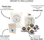 Friendsheep Wool Dryer Balls, Organic Reusable Fabric Softener Alternative for Laundry, Handmade, Fair Trade, Hypoallergenic, Eco-Friendly, Plastic-Free (6 Pack XL – Sheep Flock of Friends)