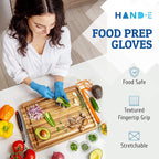 Hand-E Touch Blue Nitrile Disposable Gloves - Latex Free Medical Exam Gloves, Powder Free, Food Safe, Cooking