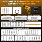 MulWark Electric Screwdriver Set, 4V Cordless Screwdriver with 46 Precision Driver Bit Set in Carrying Case Rechargeable 2-Position Handle, Powered Screwdriver Kit for Home Improvement, DIY Projects