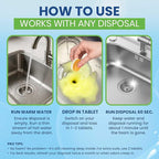 Garbage Disposal Cleaner Deodorizer Tablets – 24 Pack XL Foaming Citrus Cleaning Tablet - Sink Drain Disposer Garburator Freshener Odor Eliminator Grease Remover Septic Safe - 1 Year Supply
