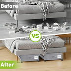 YAASHEEN Under Bed Storage with Wheels, 2-Pack Under the Bed Storage Containers with Clear Lids & Label, Underbed Storage Bins, XXL 60L Rolling Metal Drawer for Clothes, Shoes, Toys, Books - Gray