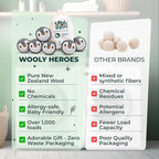 No More Dryer Sheets! XL Wool Dryer Balls 6-Pack, Reusable Laundry Softener & Static Reducer, Eco-Friendly, Long-Lasting, Safe for Sensitive Skin