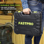 FASTPRO 177-Piece 20V Cordless Lithium-ion Drill Driver and Home Tool Set, Household Repairing Tool Kit with Drill in Storage Case, Green
