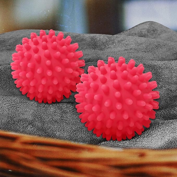 Dryer Balls 4 Pack - Non-Toxic Reusable Dryer Balls (Red)