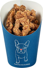 Restaurantware Bio Tek 12 Ounce French Fry Containers 100 Disposable Charcuterie Cups - Incline Design Round Frenchie Paper French Fry Cups Stackable For Waffles Chips or Popcorn